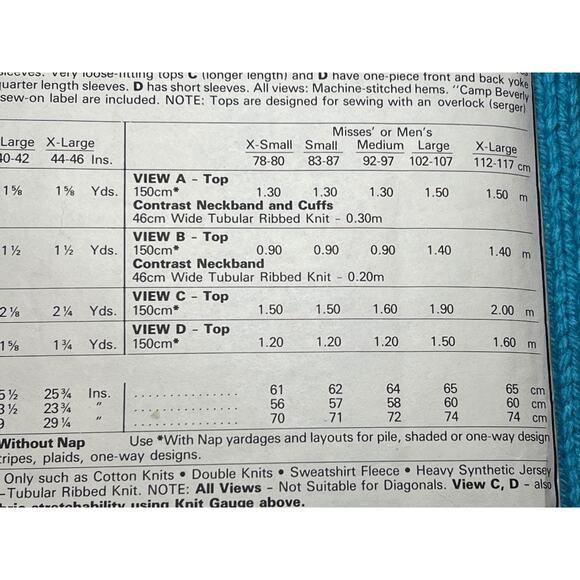 McCalls Sewing pattern 9527 T shirt dolman sleeve sweatshirt 1980s size small - Picture 6 of 7